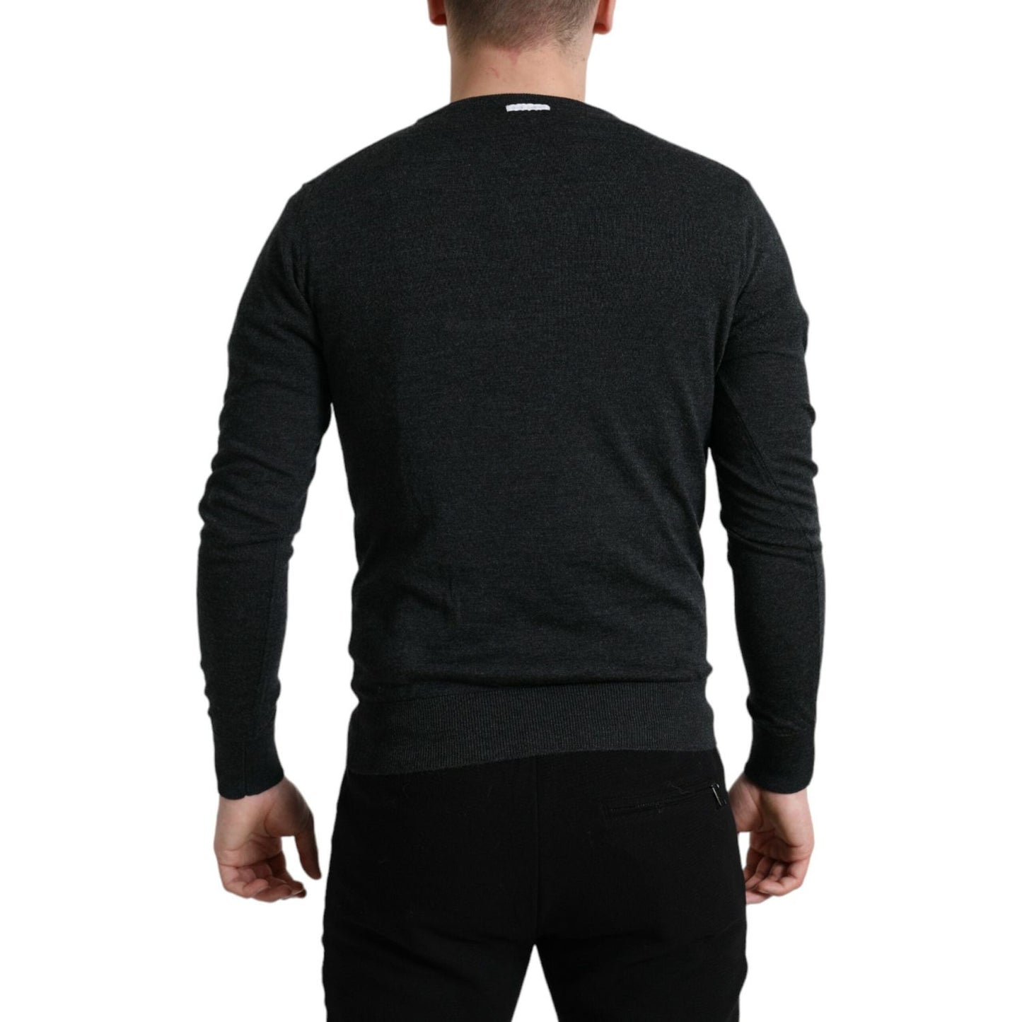 Dolce & Gabbana Gray Wool Round Neck Pullover Sweater TSH84546-48