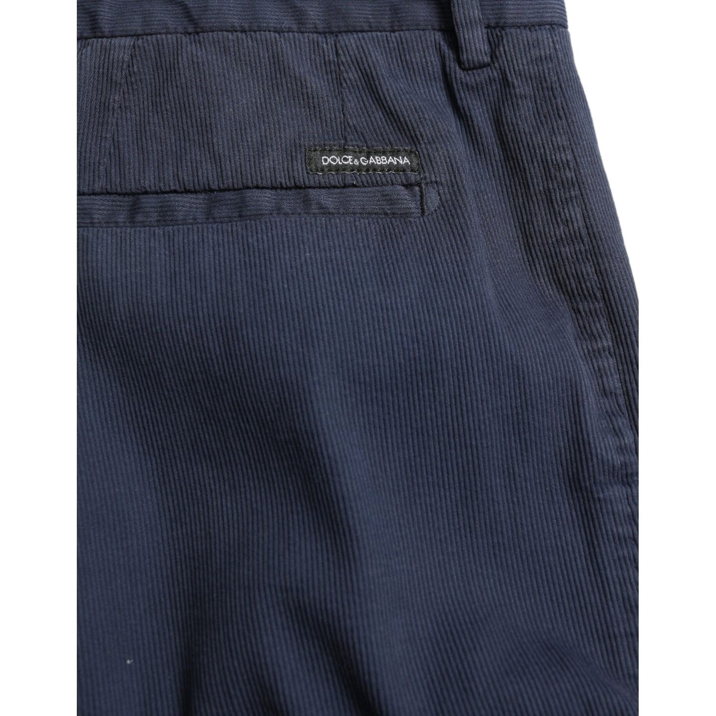 Dolce & Gabbana Dark Blue Cotton Stretch Slim Fit Dress Pants PAN74931-50