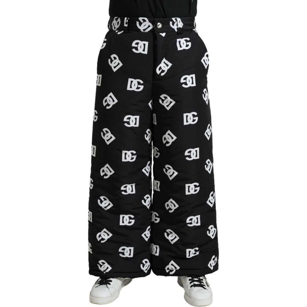Dolce & Gabbana Black Logo DG Print Wide Leg Pants PAN75078-48