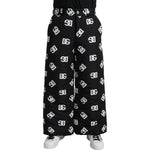Dolce & Gabbana Black Logo DG Print Wide Leg Pants PAN75078-48