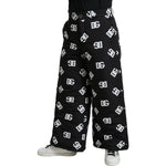 Dolce & Gabbana Black Logo DG Print Wide Leg Pants PAN75078-48