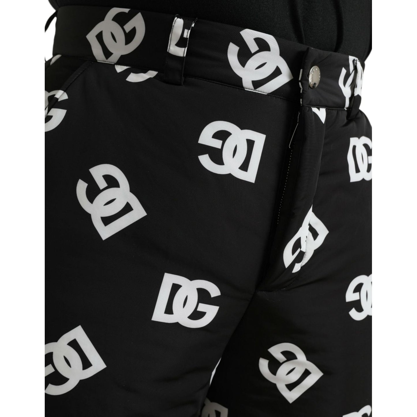 Dolce & Gabbana Black Logo DG Print Wide Leg Pants PAN75078-48