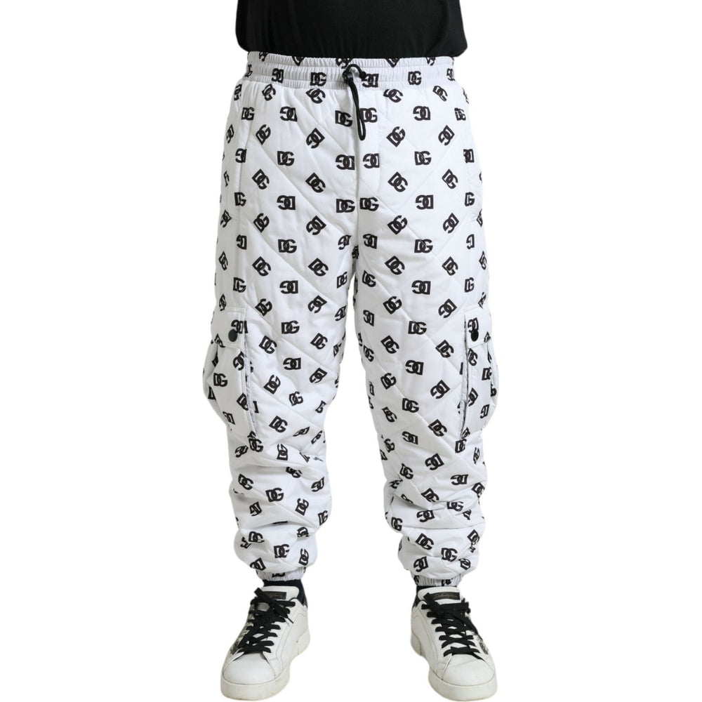 Dolce & Gabbana White Logo DG Print Men Jogger Sweatpants Pants PAN75079-52