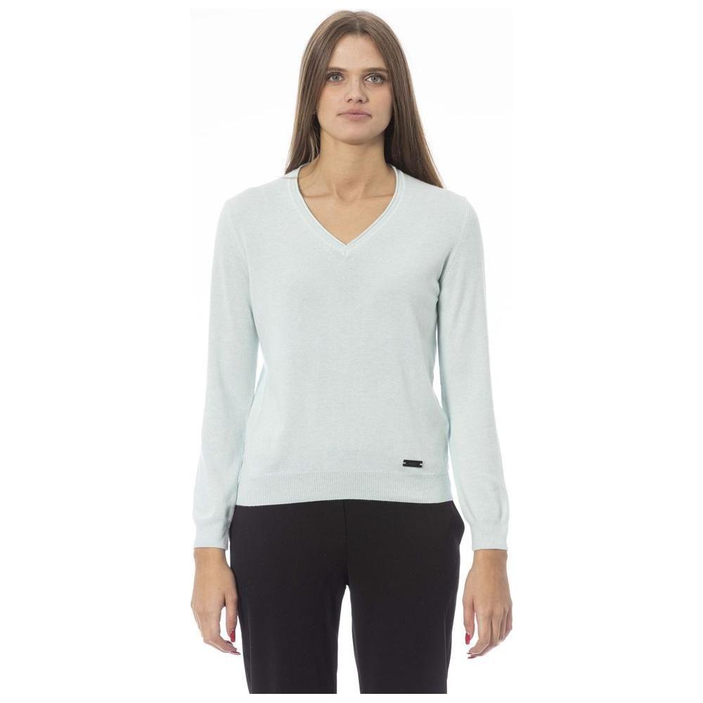 Baldinini Trend Light Blue Cashmere Women Sweater BA-23833-S