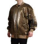Dolce & Gabbana Bronze Nylon Full Zip Men Bomber Jacket JKT3769-54
