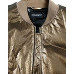 Dolce & Gabbana Bronze Nylon Full Zip Men Bomber Jacket JKT3769-54