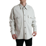 Dolce & Gabbana Grey Cotton Button Down Collared Coat Jacket JKT3773-48
