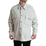 Dolce & Gabbana Grey Cotton Button Down Collared Coat Jacket JKT3773-48