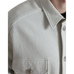 Dolce & Gabbana Grey Cotton Button Down Collared Coat Jacket JKT3773-48