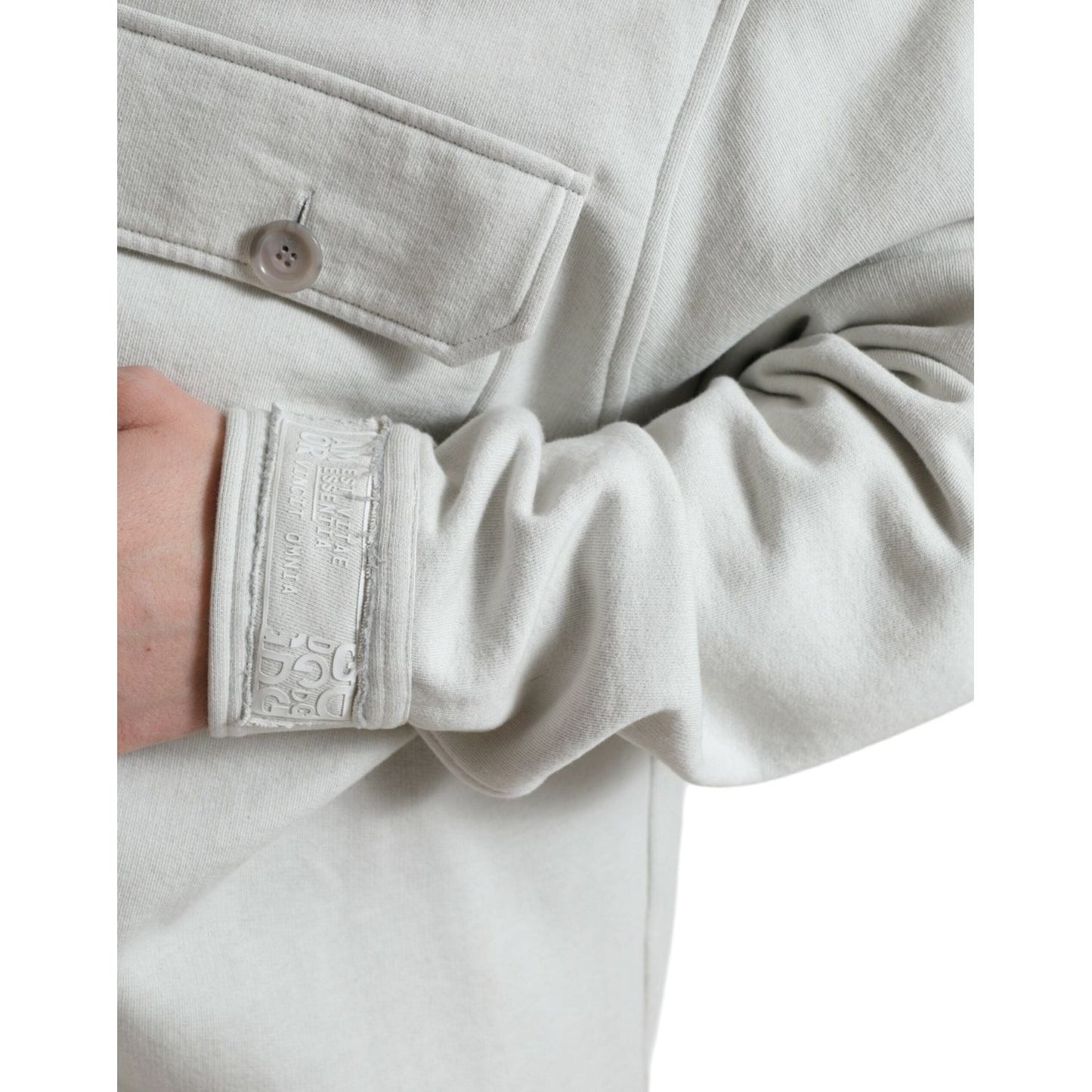 Dolce & Gabbana Grey Cotton Button Down Collared Coat Jacket JKT3773-48