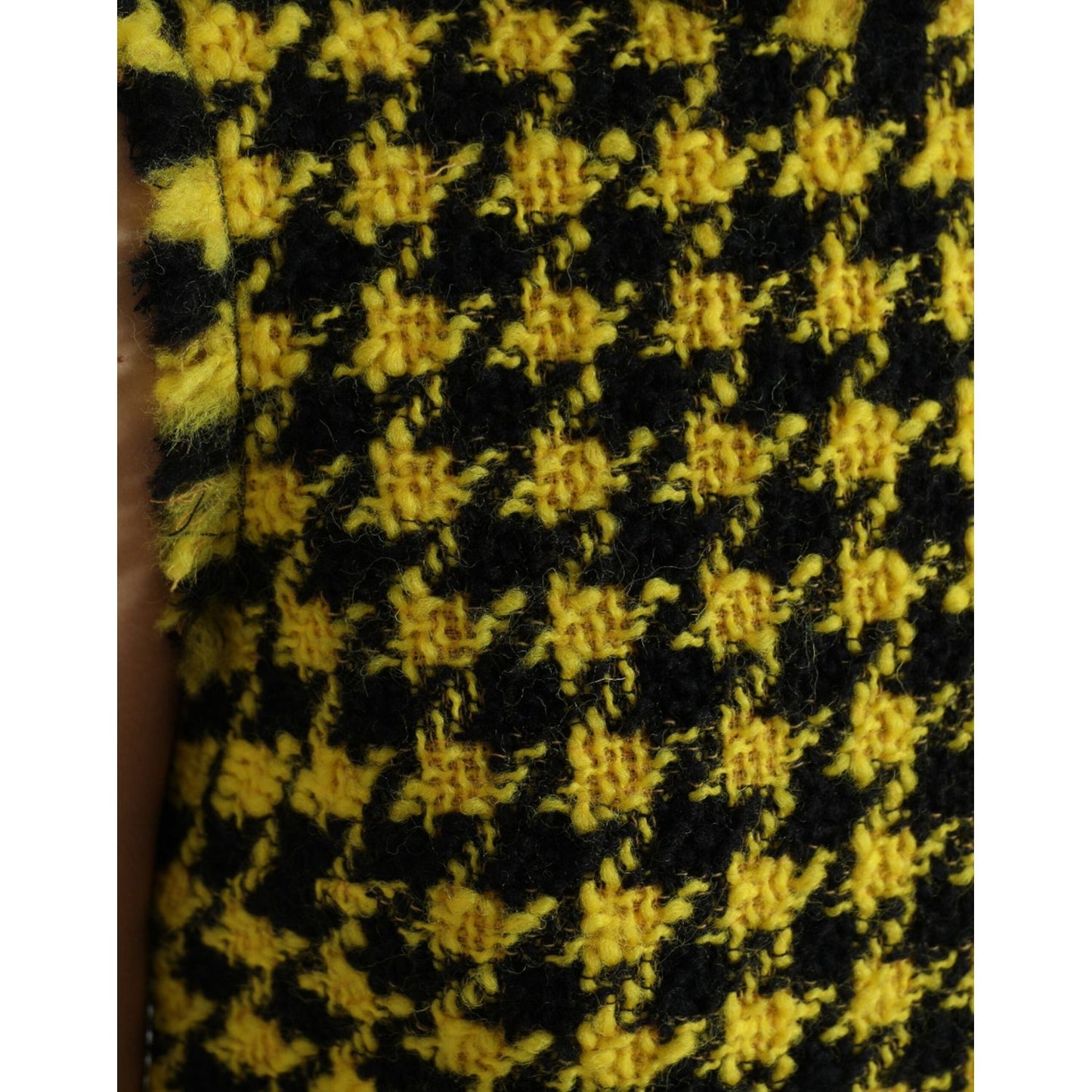 Dolce & Gabbana Yellow Houndstooth Sleeveless Aline Mini Dress DR28964-40