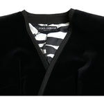 Dolce & Gabbana Black Velvet Cotton Double Breasted Jacket JKT3735-40