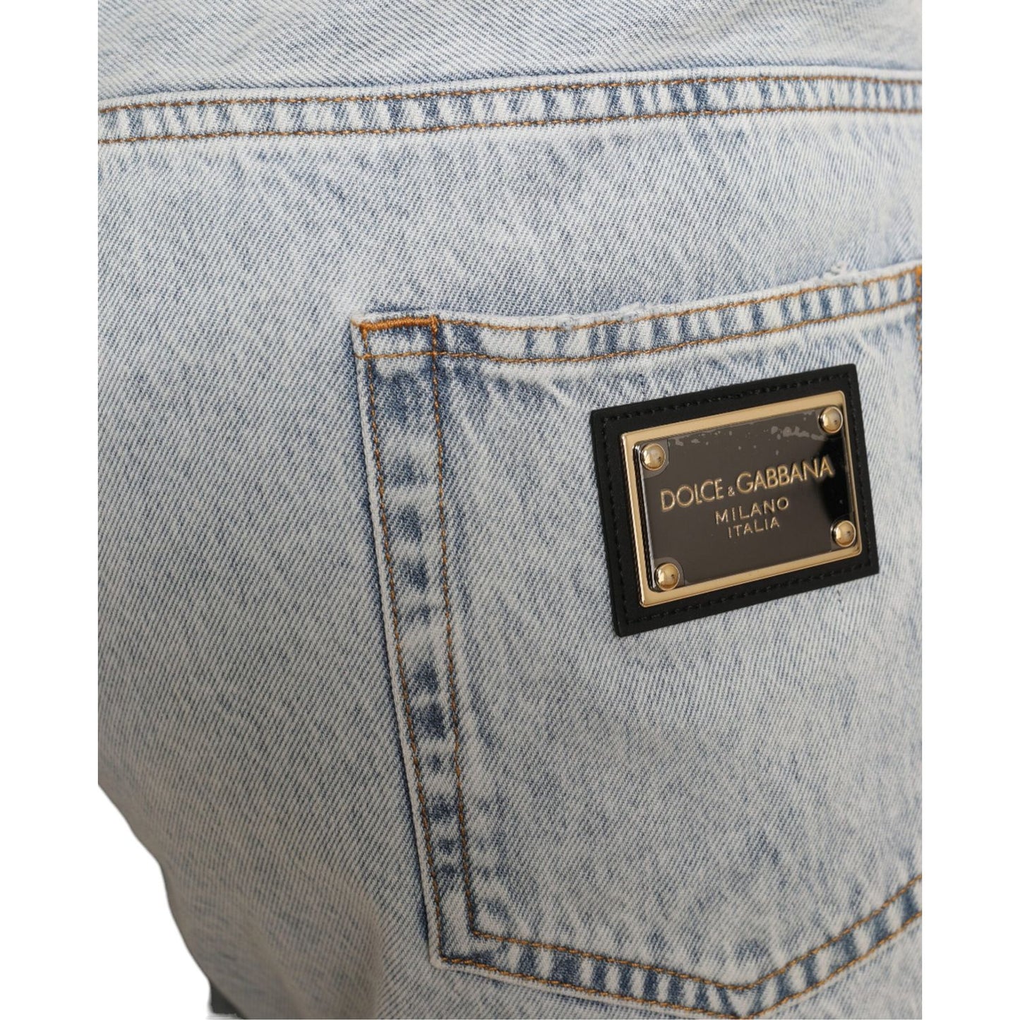 Dolce & Gabbana Multicolor Floral Print Denim Bermuda Shorts PAN74872-50