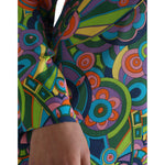 Dolce & Gabbana Multicolor Geometric Print Silk Crystals Midi Dress DR28975-40