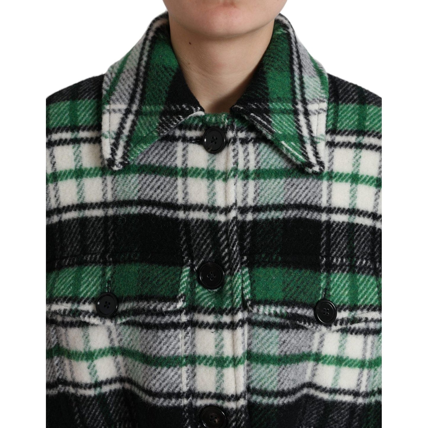 Dolce & Gabbana Green Plaid Long Sleeve Casual Coat Jacket JKT3692-40