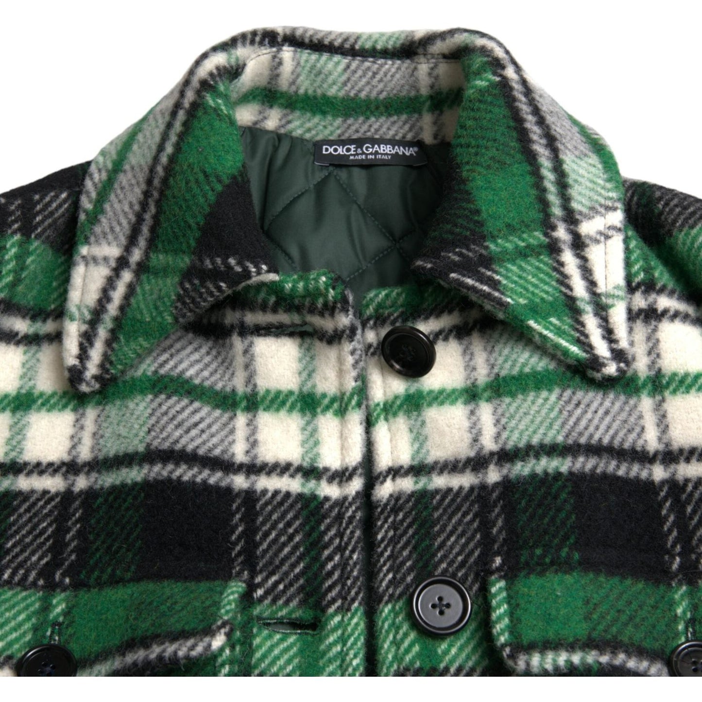 Dolce & Gabbana Green Plaid Long Sleeve Casual Coat Jacket JKT3692-40