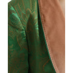Dolce & Gabbana Green Floral Double Breasted Coat Jacket JKT3721-40