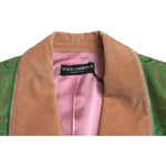 Dolce & Gabbana Green Floral Double Breasted Coat Jacket JKT3721-40