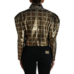 Dolce & Gabbana Multicolor Polyester Sequined Cropped Jacket JKT3725-40