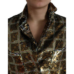 Dolce & Gabbana Multicolor Polyester Sequined Cropped Jacket JKT3725-40