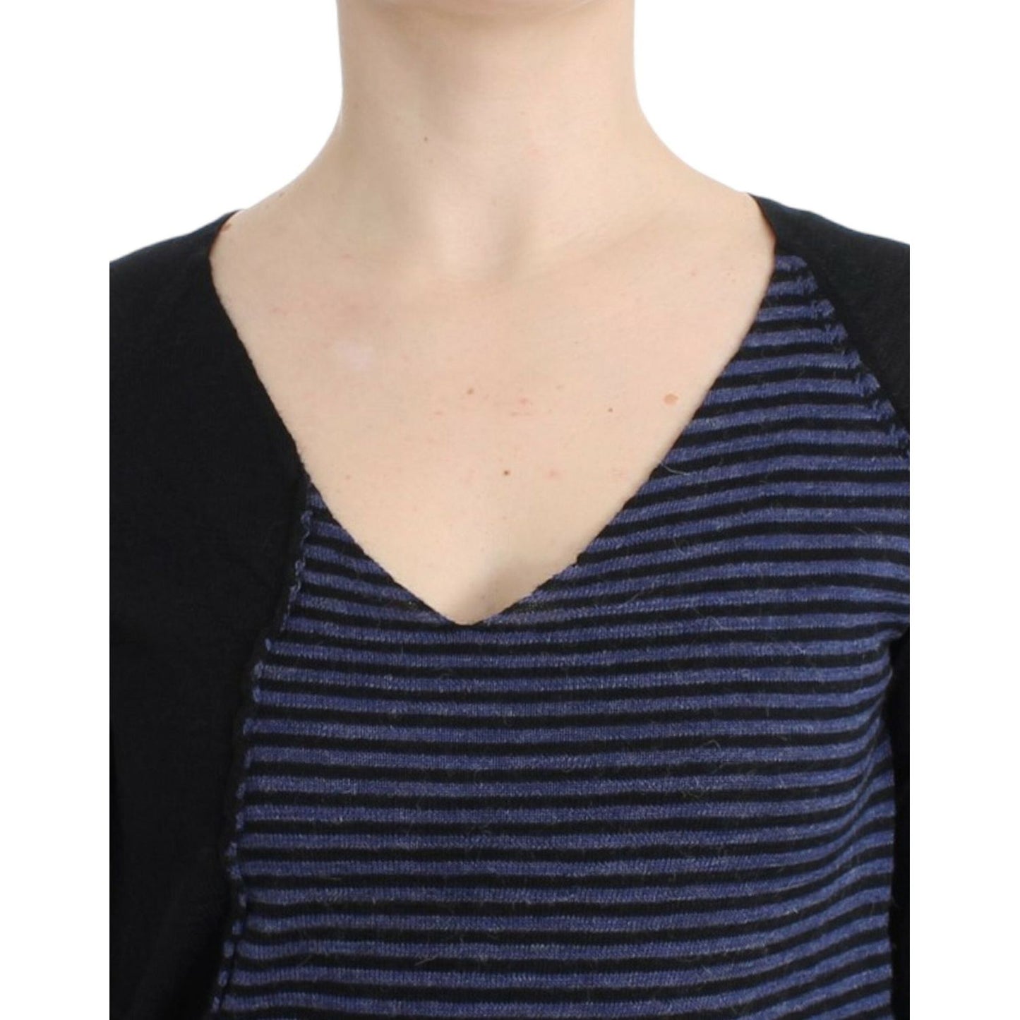 Costume National Black striped V-neck sweater SIG12050-2