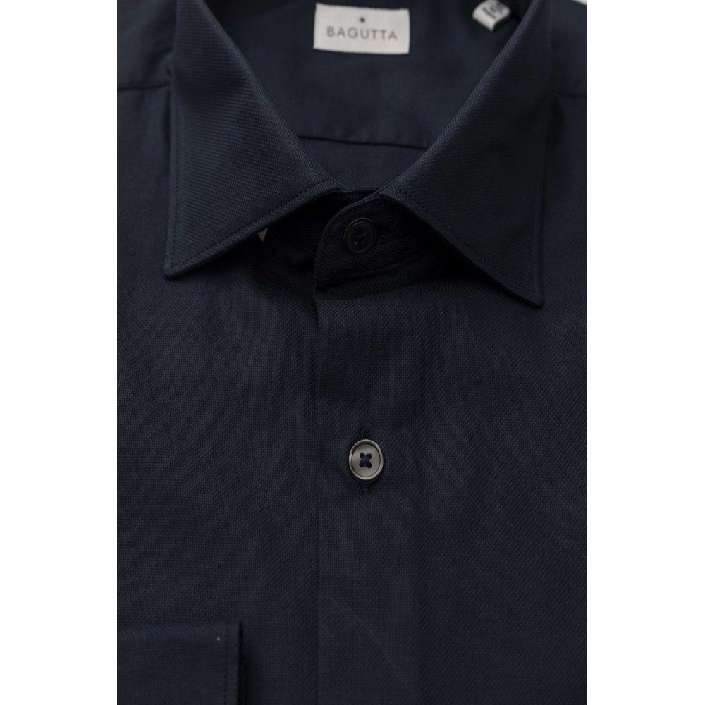 Bagutta Blue Cotton Men Shirt BA-23953-XL