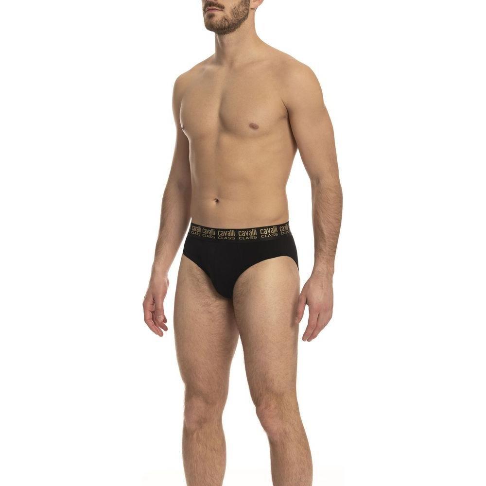 Cavalli Class Black Cotton Men's Brief Pair CA-23762-S