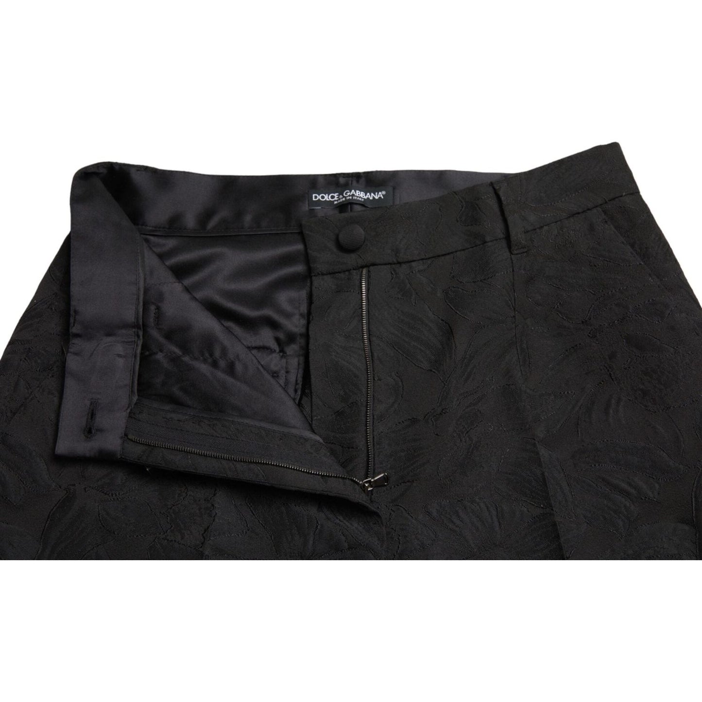 Dolce & Gabbana Black Polyester High Waist Tapered Pants PAN74967-42