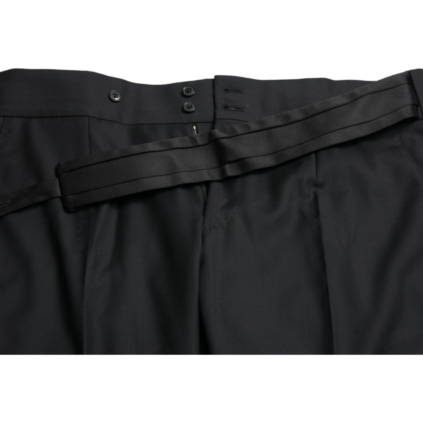 Dolce & Gabbana Black Wool Slim Fit Formal Trouser Dress Pants PAN75052-50