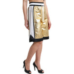 Dolce & Gabbana Elevated Elegance: High Waist Golden Shorts Dolce & Gabbana Rosy Brown
