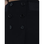 Dolce & Gabbana Black Wool Button High Waist Aline Mini Skirt SKI1942-40