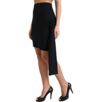Dolce & Gabbana Black Viscose High Waist Fitted Mini Skirt SKI1964-40