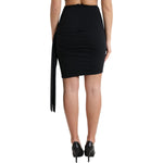 Dolce & Gabbana Black Viscose High Waist Fitted Mini Skirt SKI1964-40