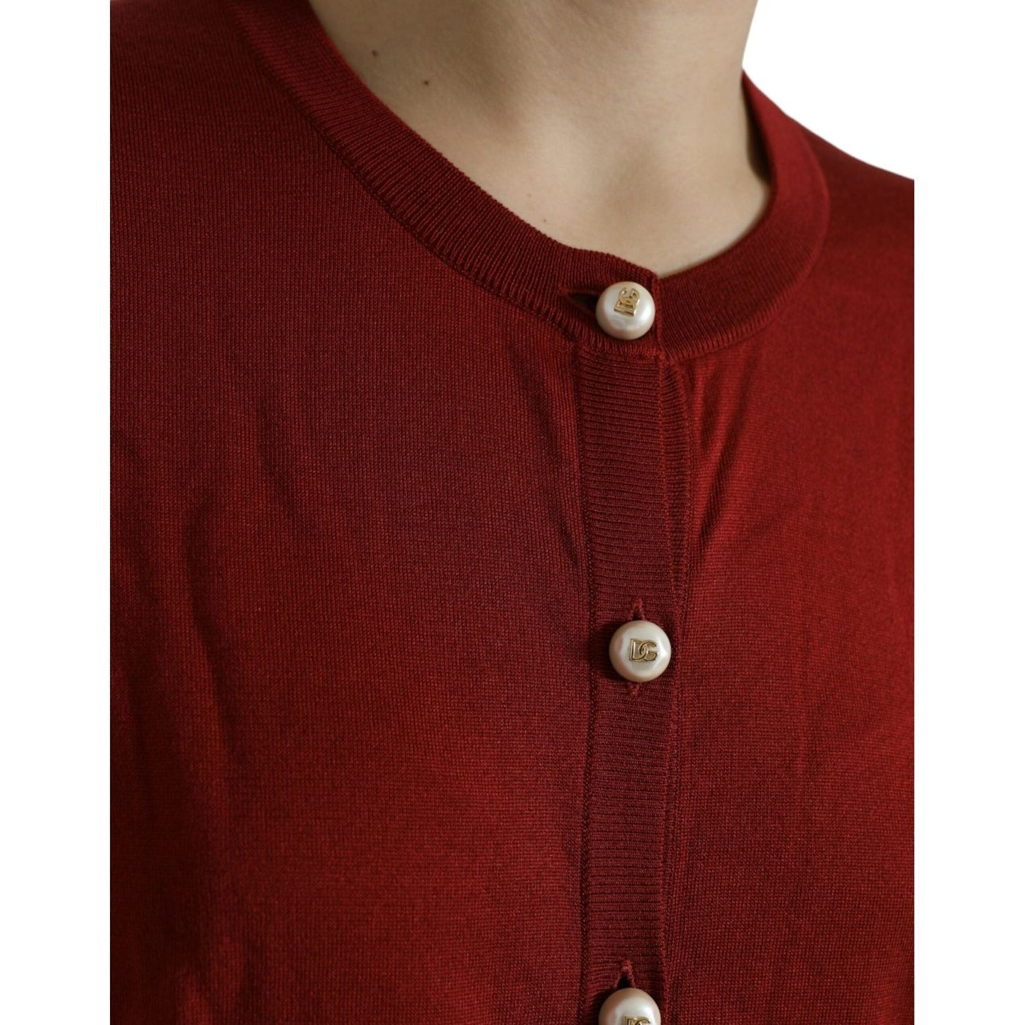 Dolce & Gabbana Multicolor Cardigan Color Block Silk Crewneck Sweater TSH84215-50