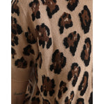 Dolce & Gabbana Beige Leopard Print Wool Turtleneck Top TSH84242-50