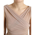 Dolce & Gabbana Beige Viscose V-neck Sleeveless Tank Top TSH84254-40