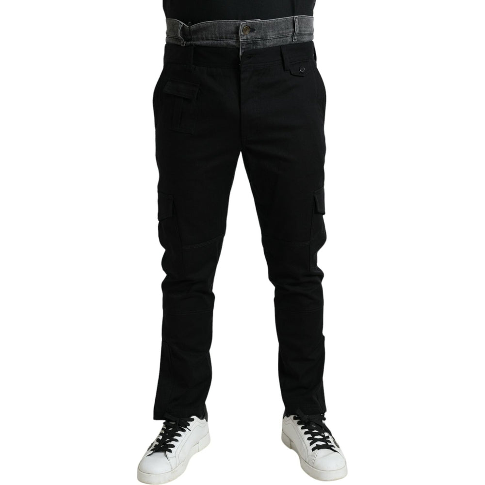 Dolce & Gabbana Black Gray Slim Cotton Denim Jeans Pants PAN74934-52