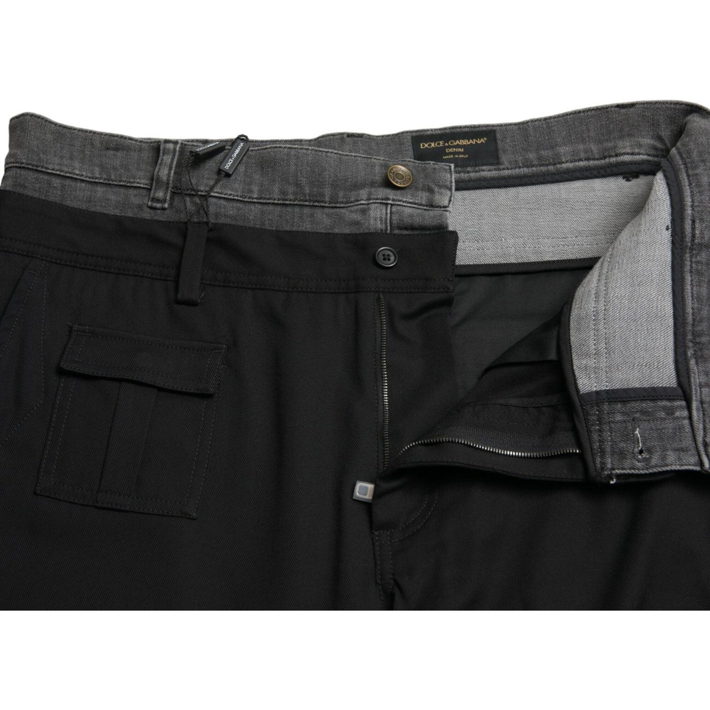 Dolce & Gabbana Black Gray Slim Cotton Denim Jeans Pants PAN74934-52