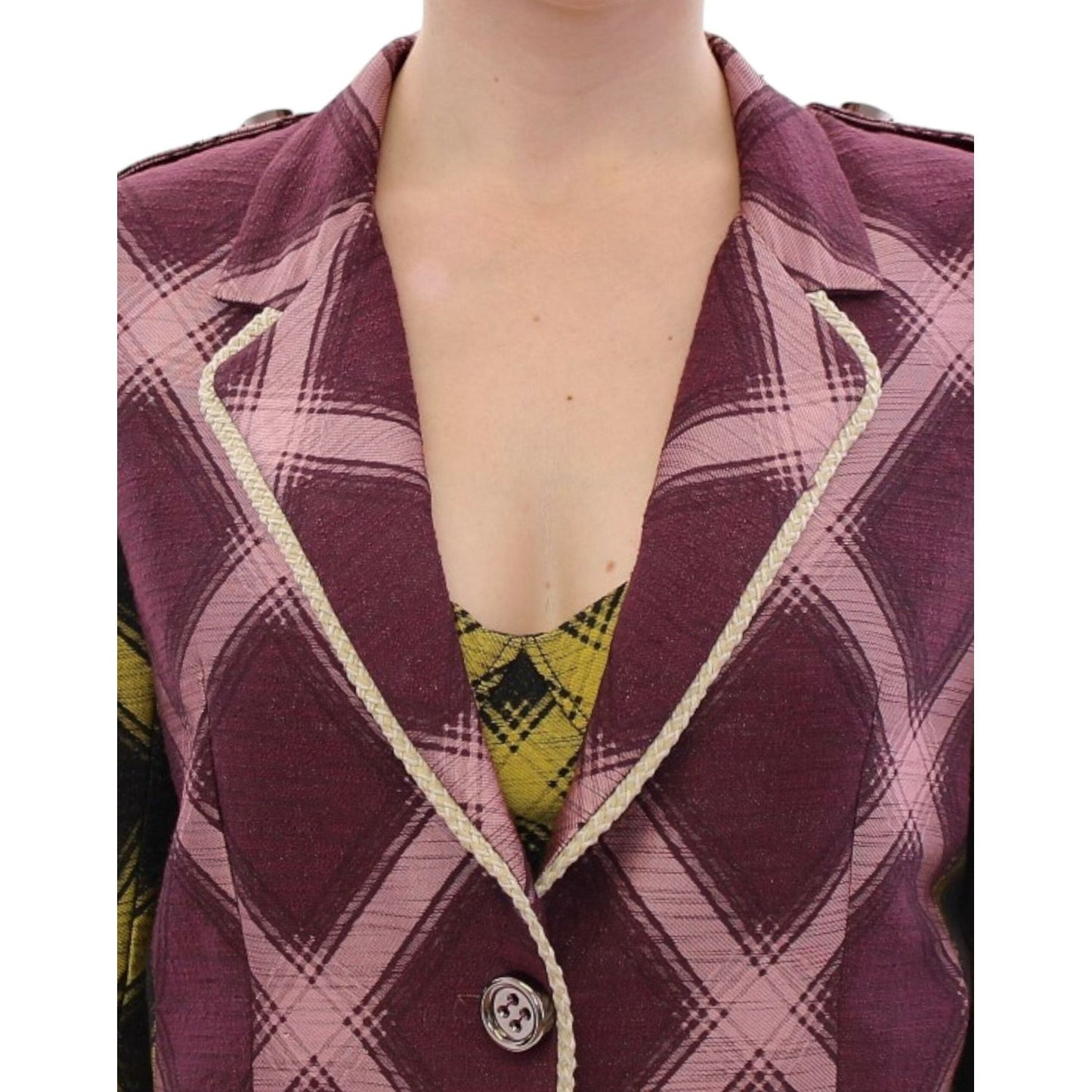 House of Holland Purple checkered blazer jacket GSS10683-2