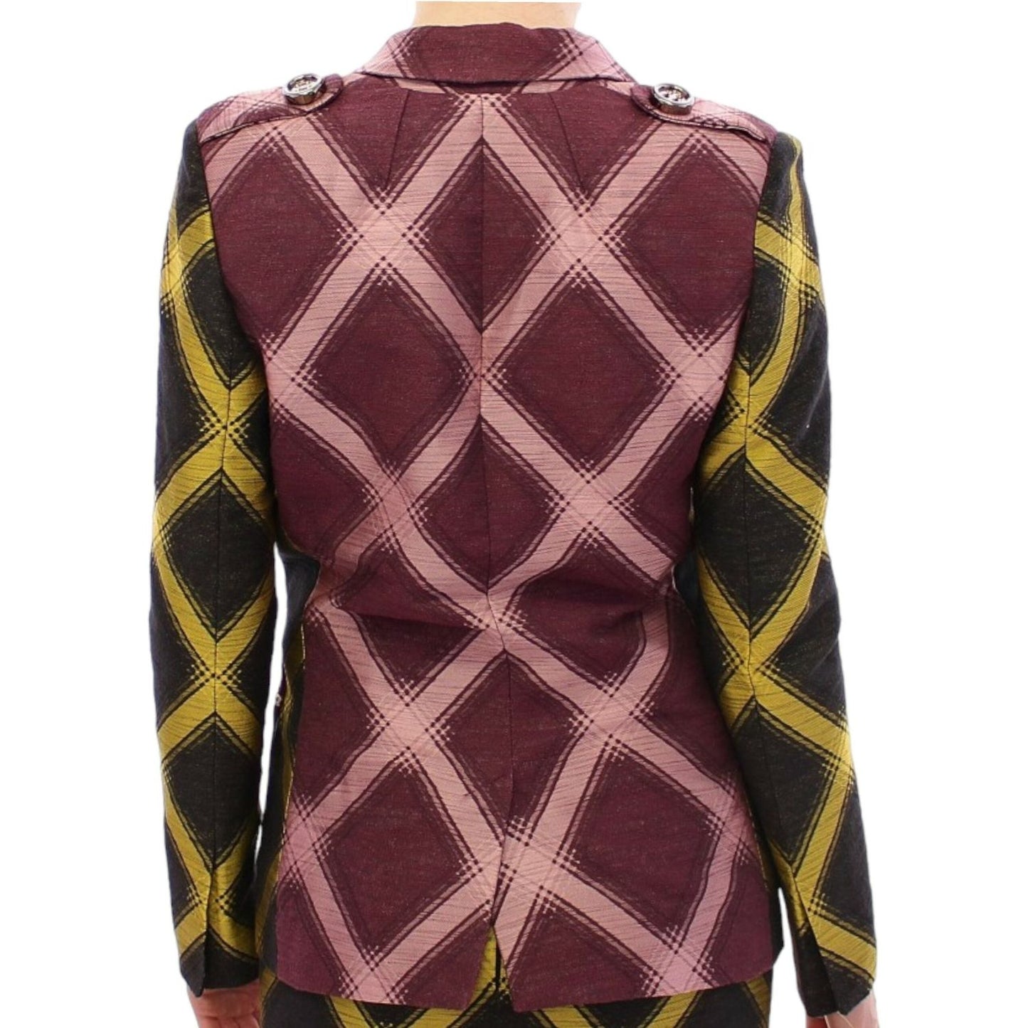House of Holland Purple checkered blazer jacket GSS10683-2