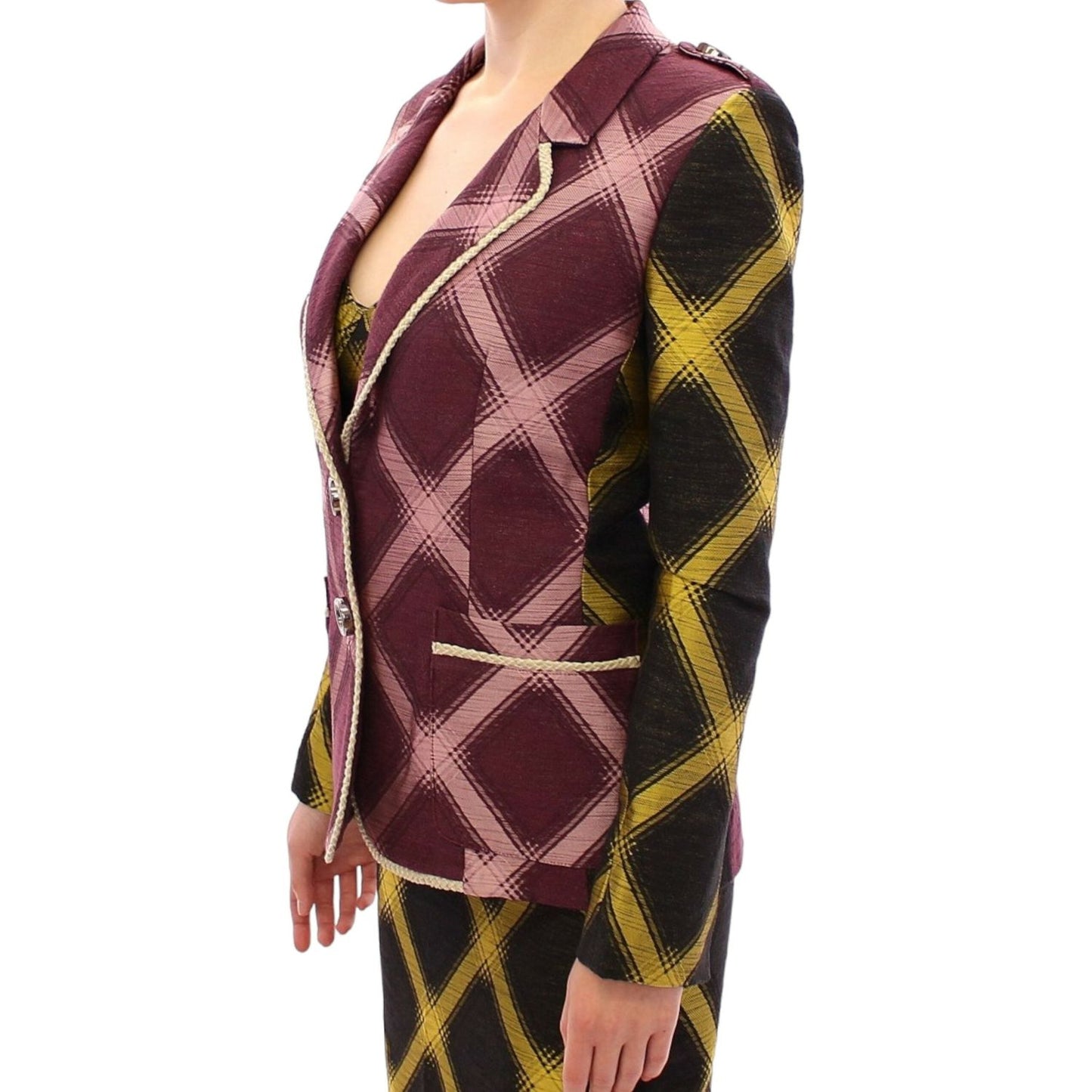 House of Holland Purple checkered blazer jacket GSS10683-2