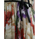 Dolce & Gabbana Beige Floral Sleeveless A-line Mini Dress DR281033-42