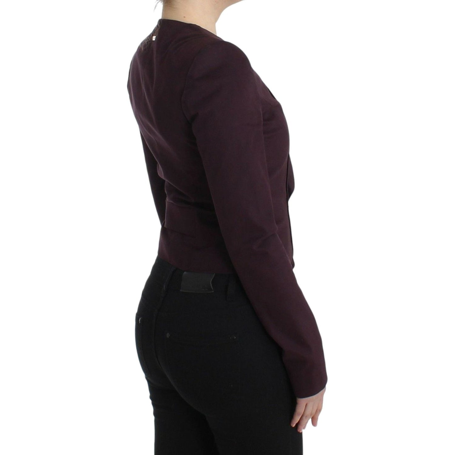GF Ferre Purple Ruched Jacket Coat Blazer Short SIG11597-1