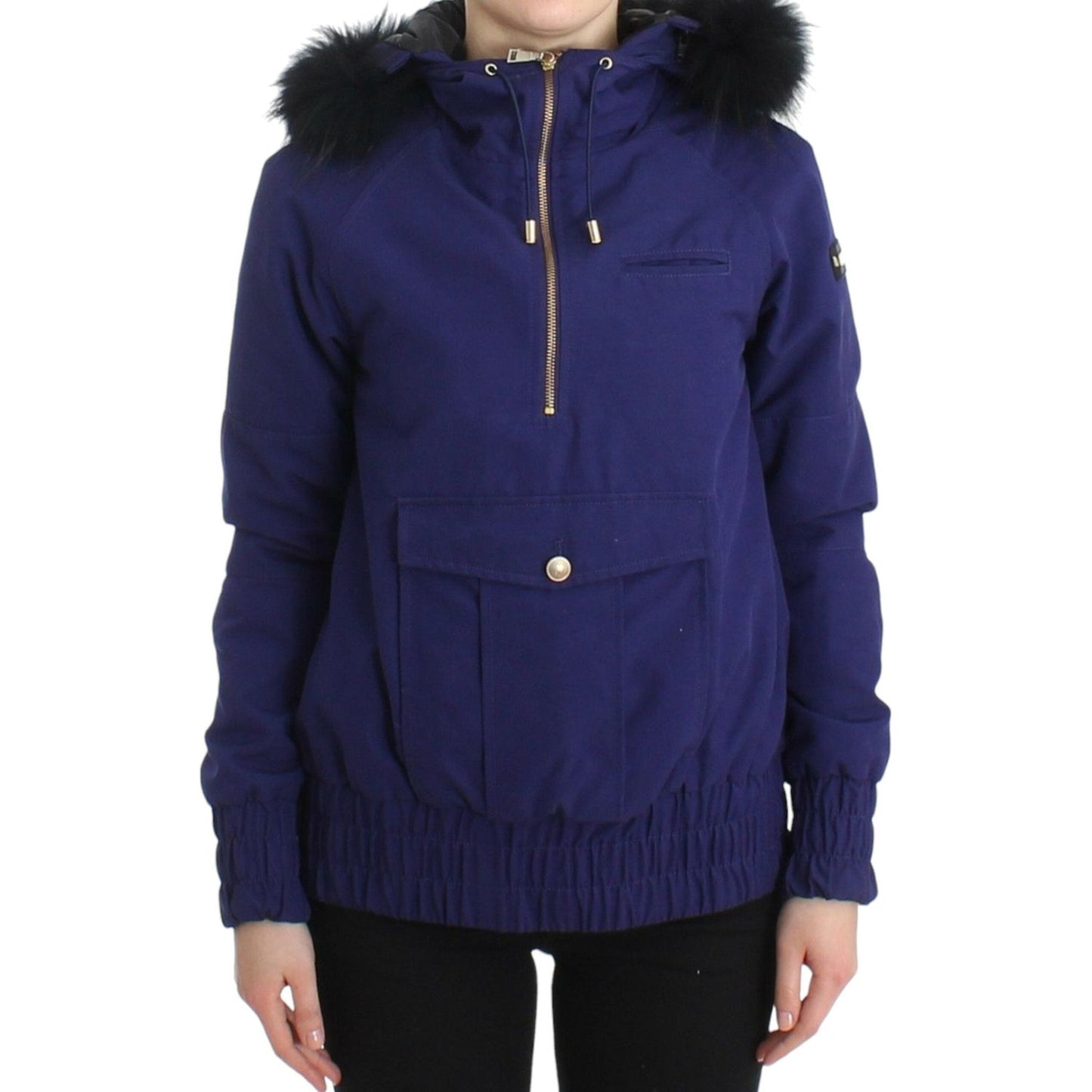 GF Ferre Blue Padded Jacket Hooded Short K-Way SIG11604-2