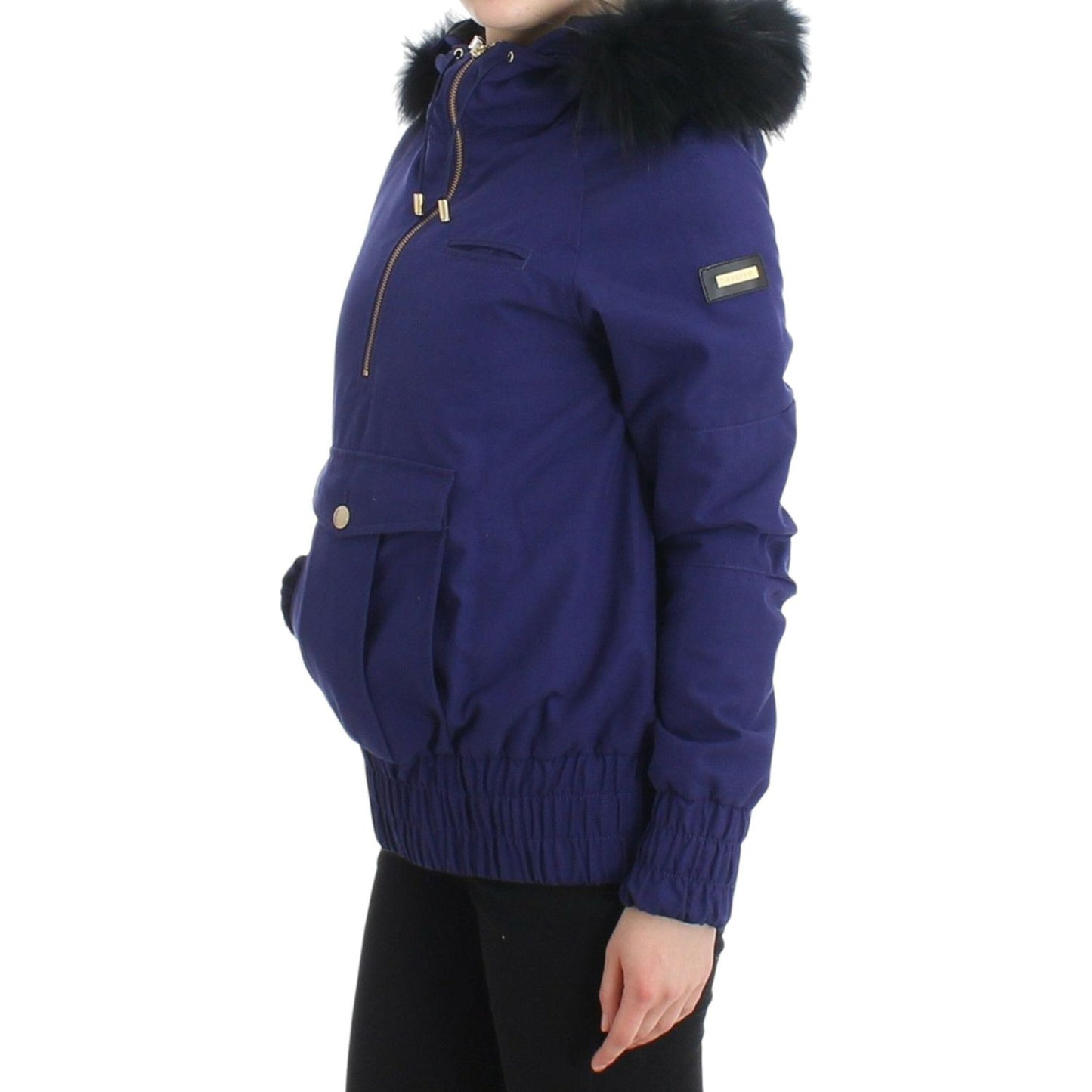 GF Ferre Blue Padded Jacket Hooded Short K-Way SIG11604-2