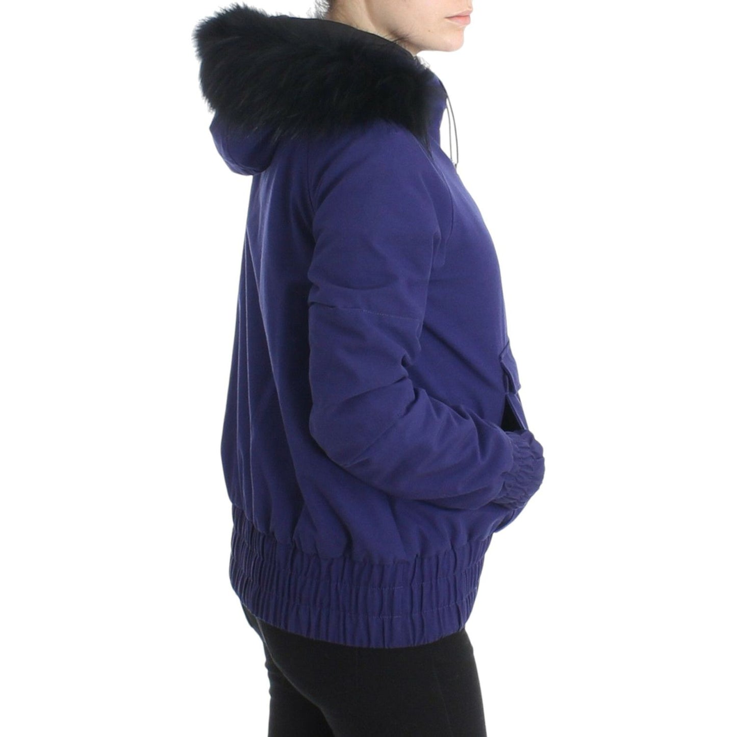 GF Ferre Blue Padded Jacket Hooded Short K-Way SIG11604-2