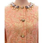 Dolce & Gabbana Pink Silk Brocade Crystal Jacket Coat GSS11674-1