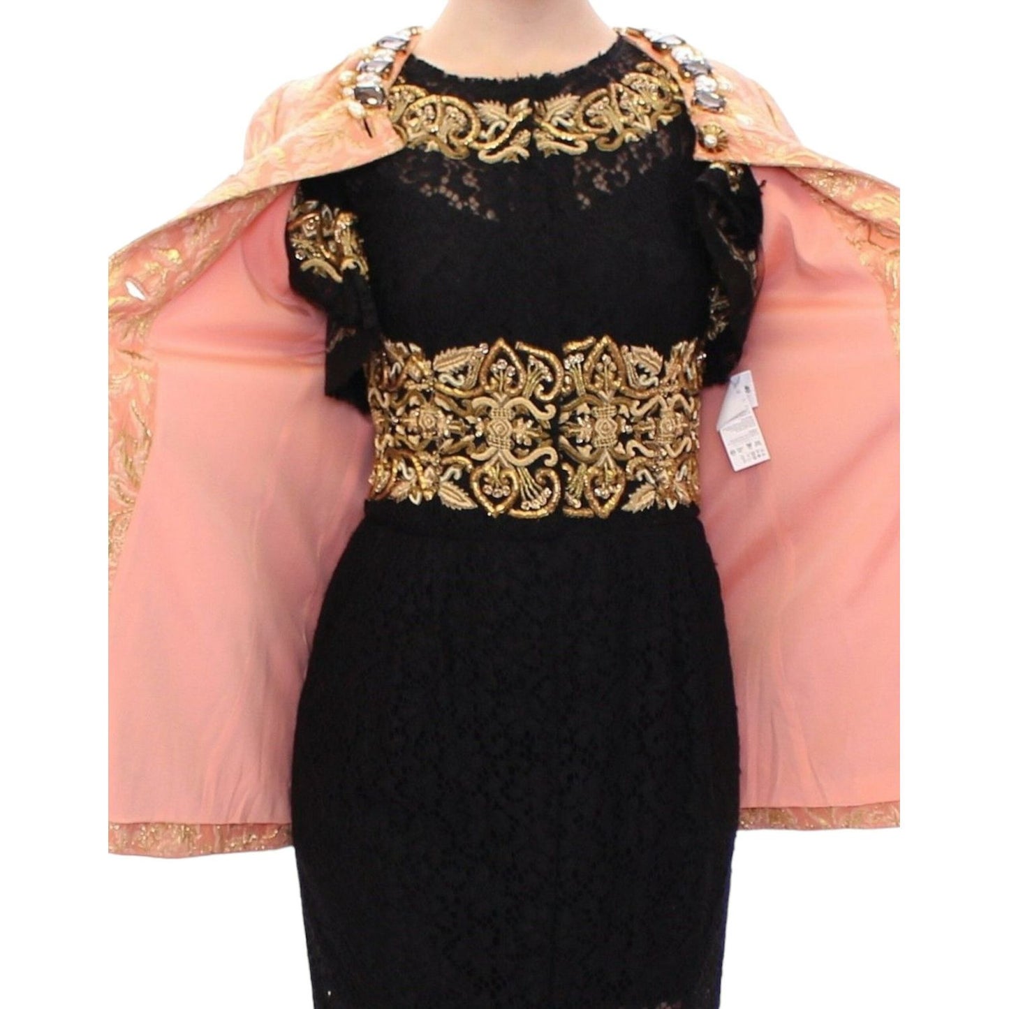 Dolce & Gabbana Pink Silk Brocade Crystal Jacket Coat GSS11674-1