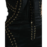 Dolce & Gabbana Black Bustier Corset Lace Bodycon Midi Dress DR281005-42