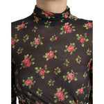 Dolce & Gabbana Black Floral Cut Out Sheath Long Maxi Dress DR281020-40